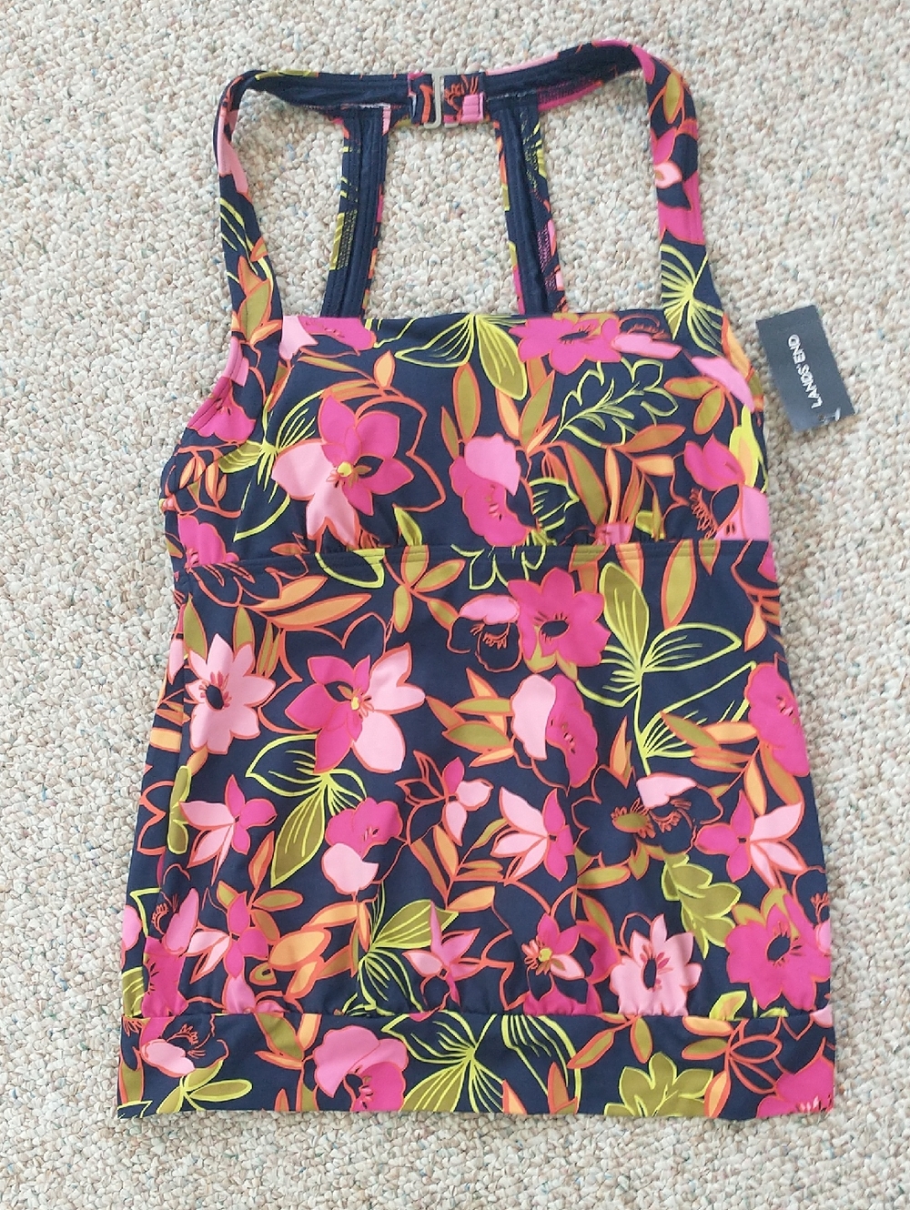 NWT Lands' End Square Neck Blousson  Style Tankini Size 2
